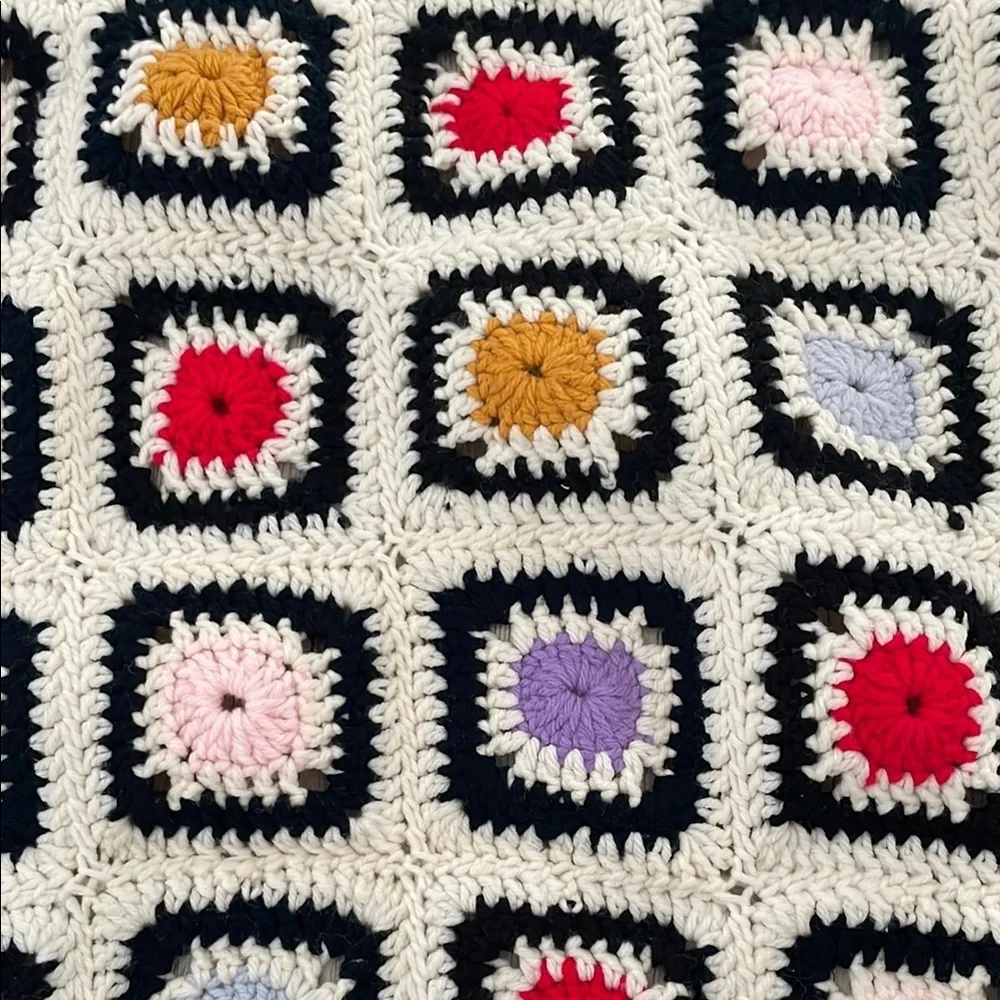 Multicolor Crochet Grannysquare Blanket